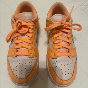 Nike Dunks Vibrant Orange and White Athletic Shoes